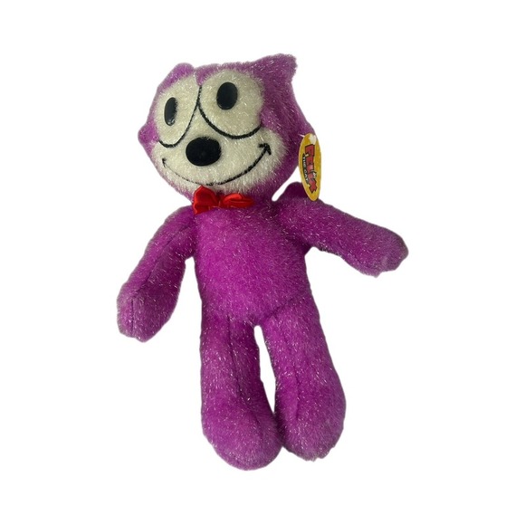 Felix the Cat‎ Purple Plush Toy Glitter Shimmer 15" 2004 Stuffed Animal NWT - Picture 1 of 5